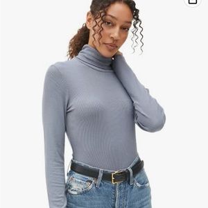 Michael Stars Gail ribbed turtleneck top in cinder One size